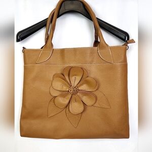 Women's Mellow World Brown Leather Tote 18:Wx 16"T
